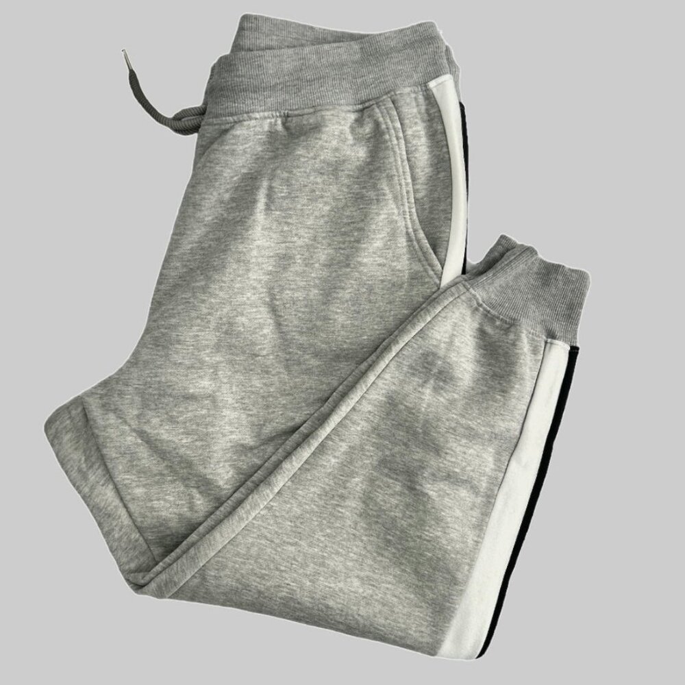bebe Women's Sport Fleece Drawstring Waist Jogger Sweatpants Gray/Black/White - Picture 5 of 9